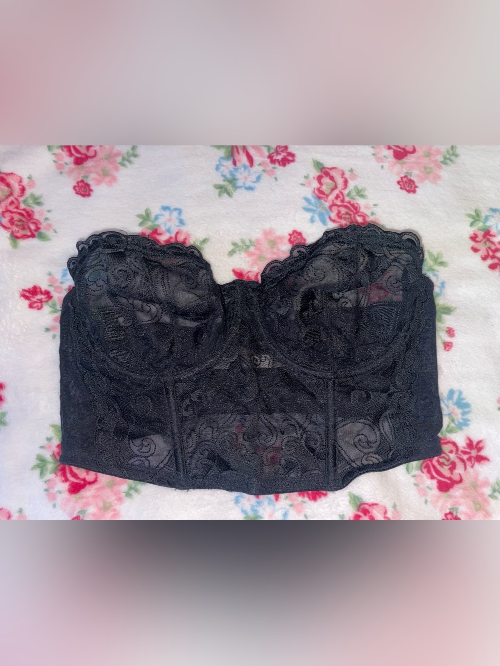 Black Lace Bustier Top - Women's Intimates